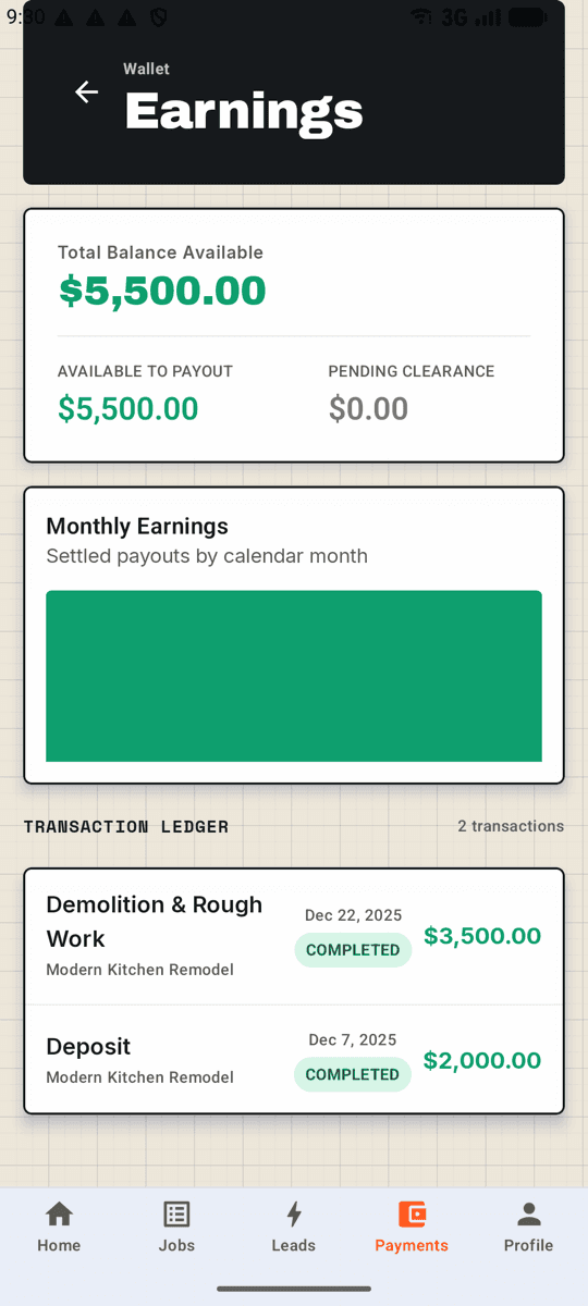 TradePost get-paid screen